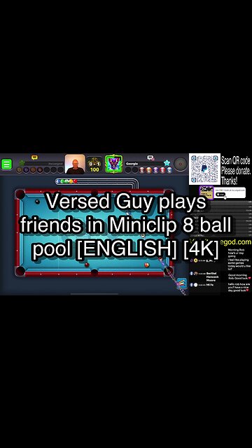 Versed Guy plays friends in Miniclip 8 ball pool [ENGLISH] [4K] 🎱🎱🎱 8 Ball Pool 🎱🎱🎱