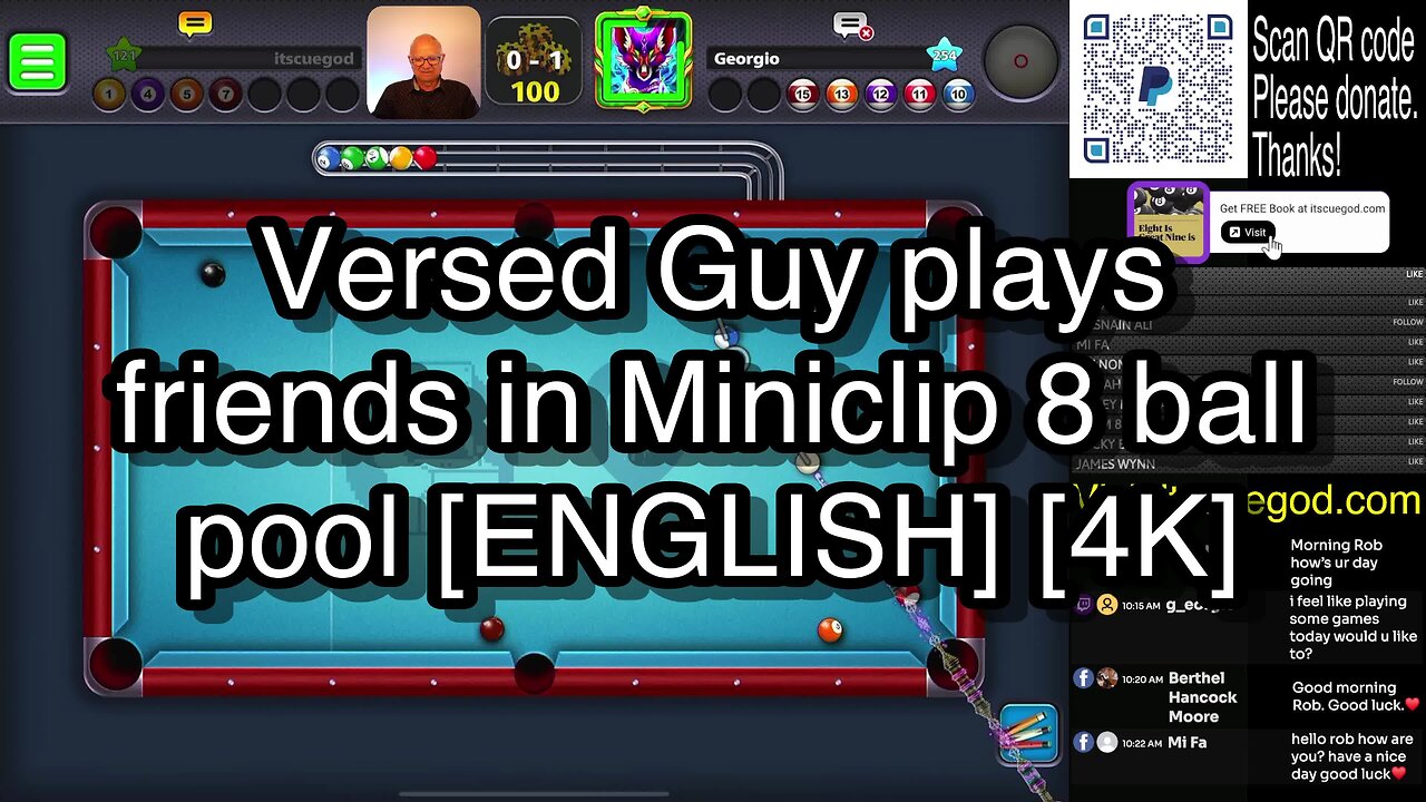 Versed Guy plays friends in Miniclip 8 ball pool [ENGLISH] [4K] 🎱🎱🎱 8 Ball Pool 🎱🎱🎱