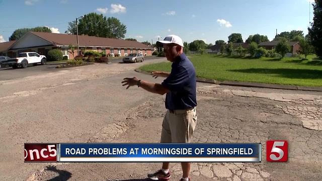 Seniors Deal With Pot Holes Outside Assisted Living Community