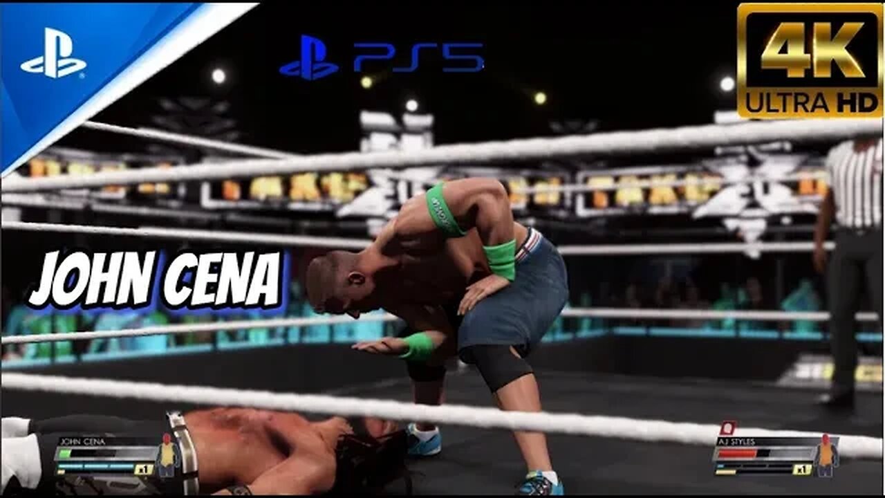 (PS5) WWE 2K22 - John Cena VS - AJ STYLE AMAZING MATCH - MUST SEE - MYway Gamerz