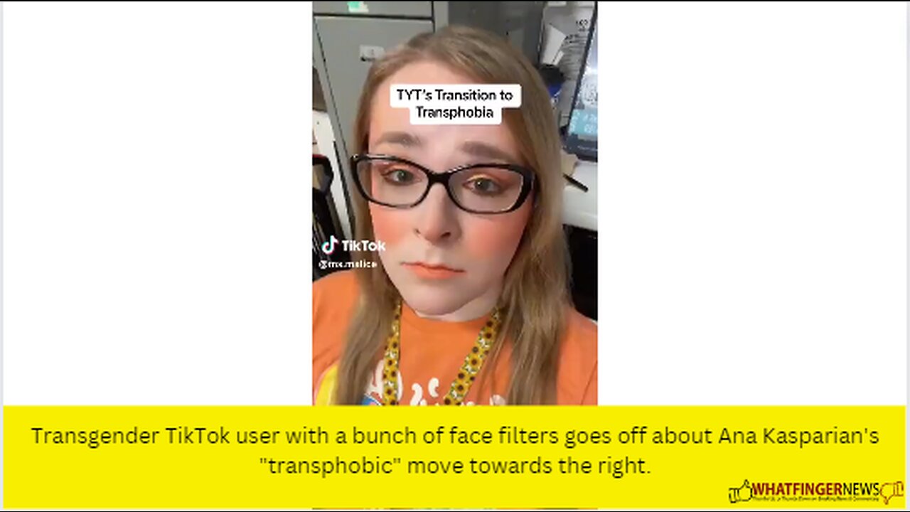 Transgender TikTok user with a bunch of face filters goes off about Ana Kasparian's