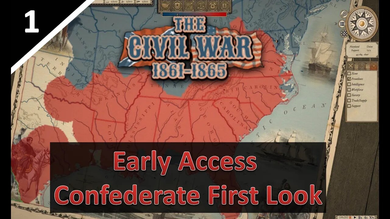 First Look At Grand Tactician: The Civil War - Confederate 1862 Start [Early Access] - Part 1