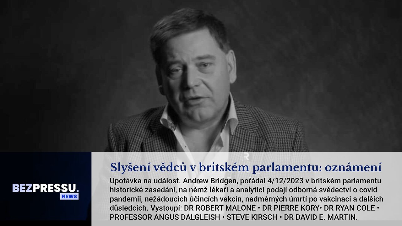 Slyšení vědců v britském parlamentu: oznámení