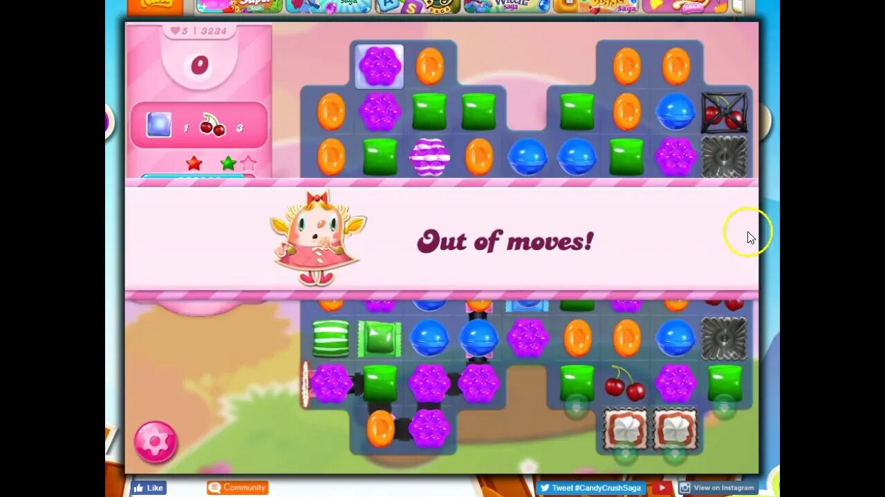 Candy Crush Level 3234 Talkthrough, 21 Moves 0 Boosters