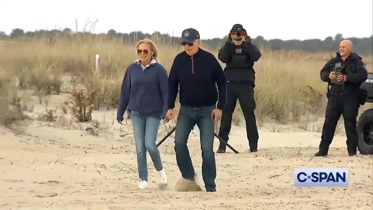 Shocking Video Shows Biden Staggering Through Sand, Almost Faceplanting - Jill Does Nothing To Help