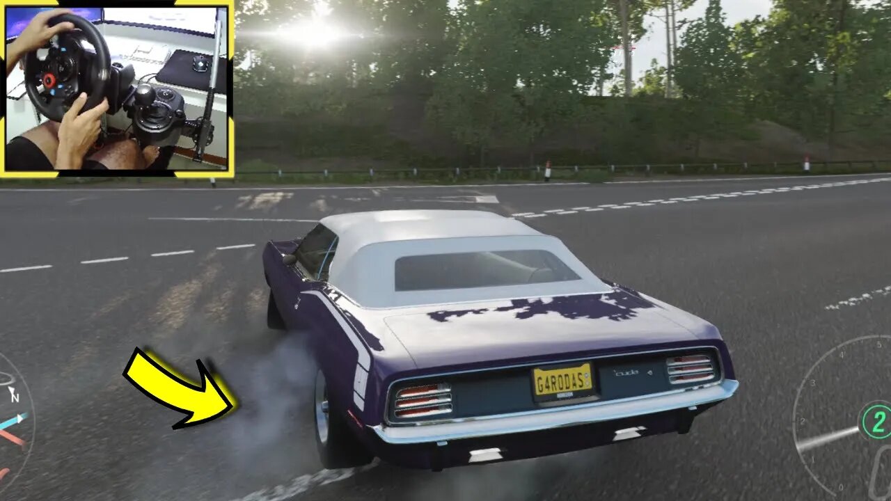 PLYMOUTH HEMI CUDA CONVERTIBLE BARRETT JACKSON Forza Horizon 4 gameplay Logitech g29