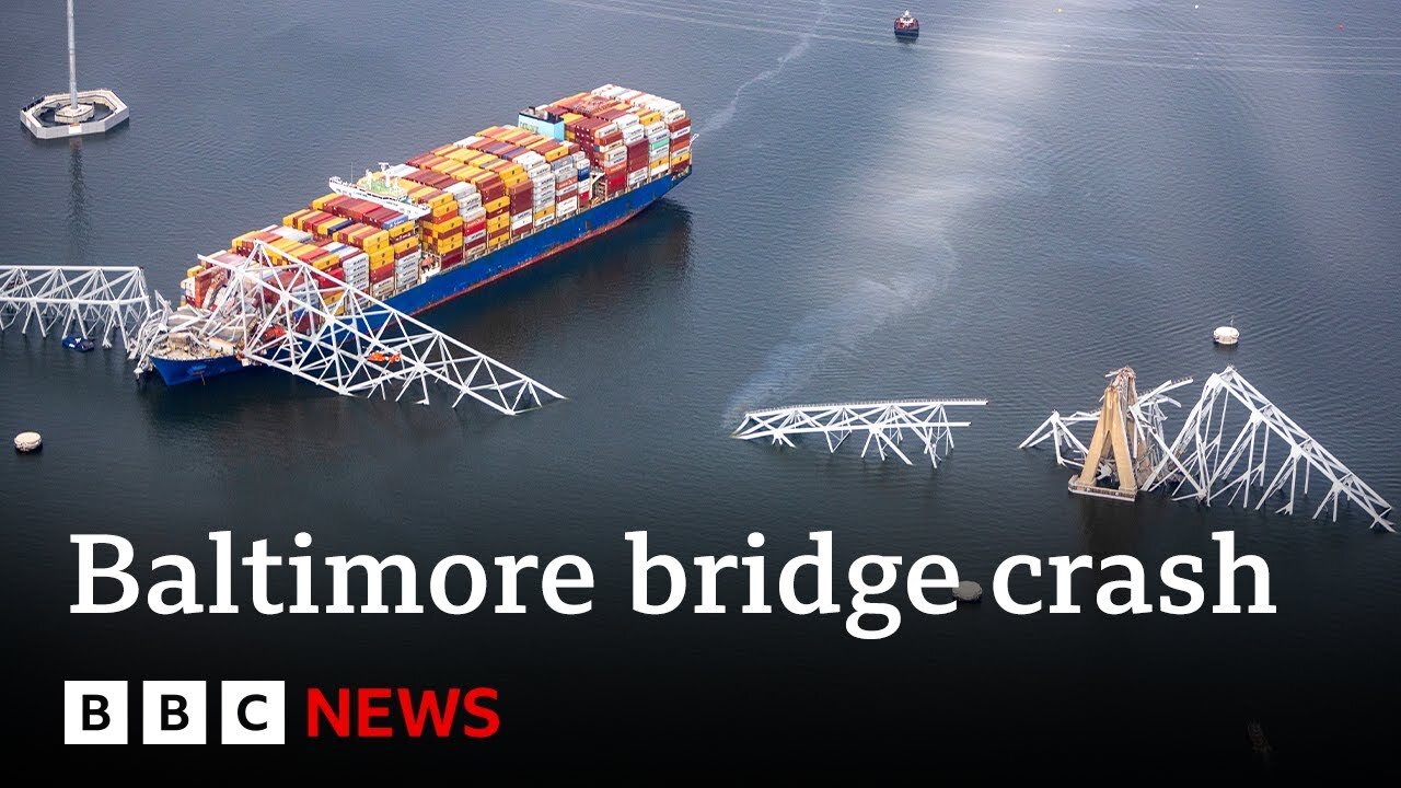 Baltimore Key Bridge collapse_ Ship that collided with bridge lost power, says governor _ BBC News