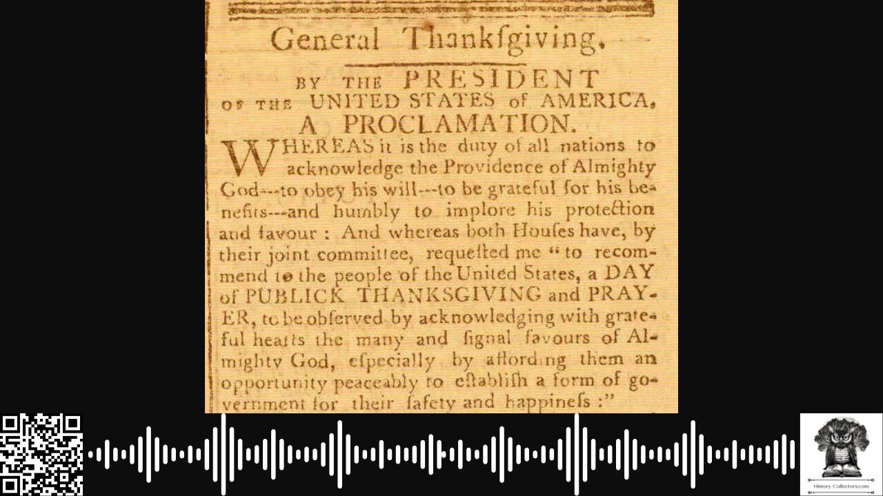 #OnThisDate November 26, 1789 - A Nation's Gratitude