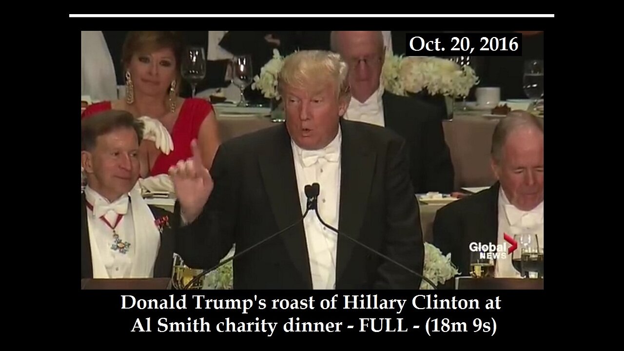 ✝️ Oct 20 2016 - 💰 Al Smith Charity Dinner. D. J. Trump roasts Hillary. She Laughs 💰 ? #Haiti