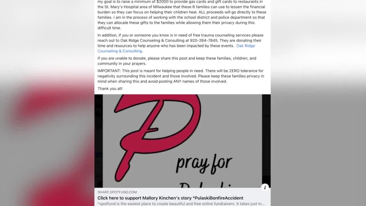 Pulaski community shows support for those affected by bonfire explosion