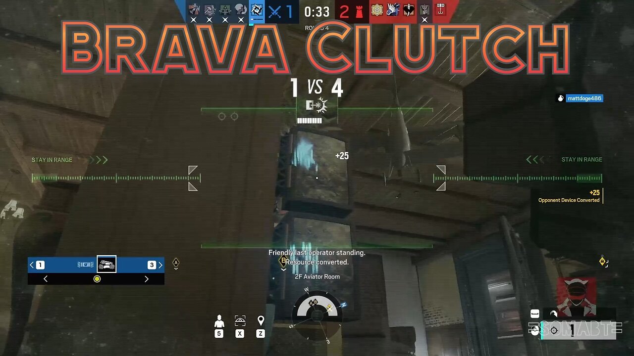 Rainbow Six Siege 1v4 Clutch with Brava.