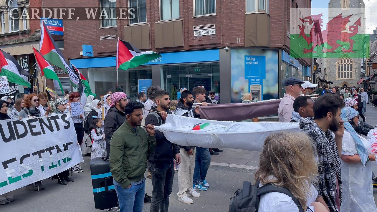 Silent March for fathers of Gaza, High Street Cardiff