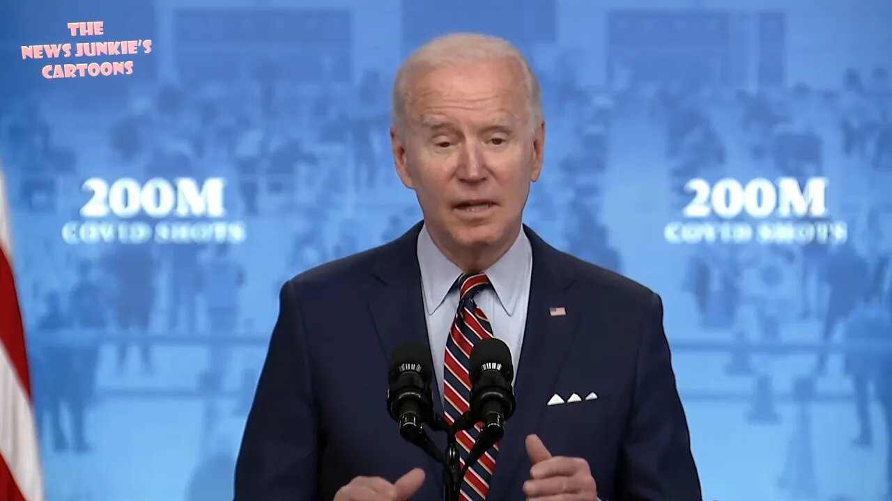 Biden reads after 200 million vaccinations.