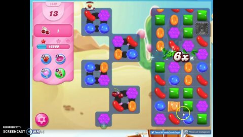 Candy Crush Level 1649 Audio Talkthrough, 2 Stars 0 Boosters