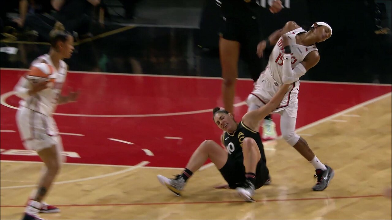 TECHNICAL On Kelsey Plum Whacking Sykes Face After Sykes Fouled Her | LV Aces vs Washington Mystics