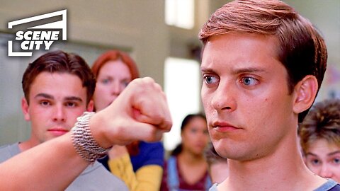 Spider-Man: Peter Fights Flash at School (TOBEY MAGUIRE SCENE) | With Captions 