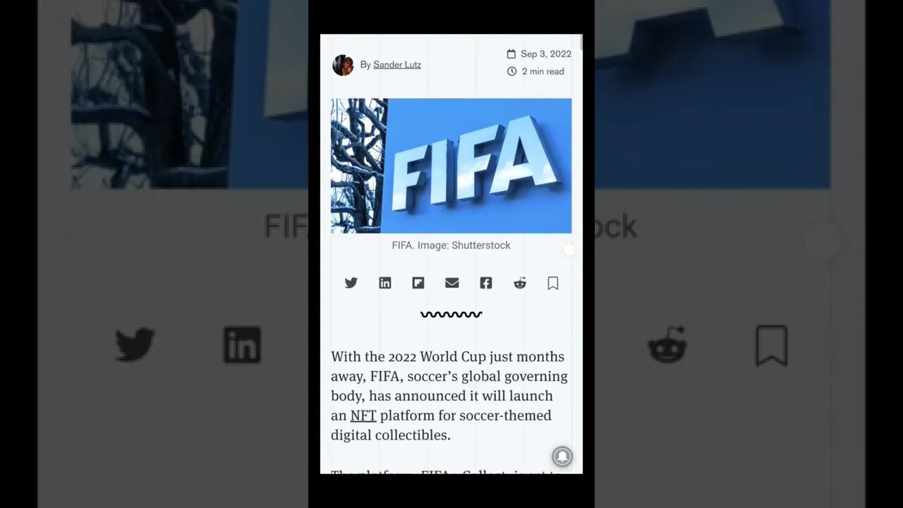 FIFA Launches NFT Platform on Algorand in Run-Up to World Cup #cryptomash #nft #viral #trending