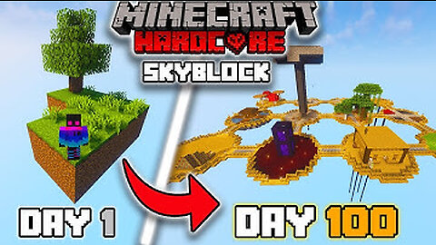 I Survived 100 Days In Minecraft SKYBLOCK Hardcore!!