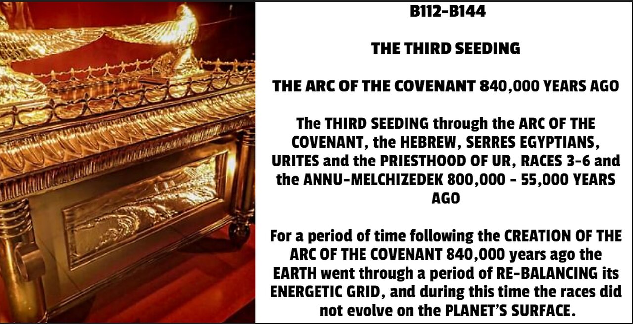 The THIRD SEEDING through the ARC OF THE COVENANT, the HEBREW, SERRES EGYPTIANS, URITES and the PRIE