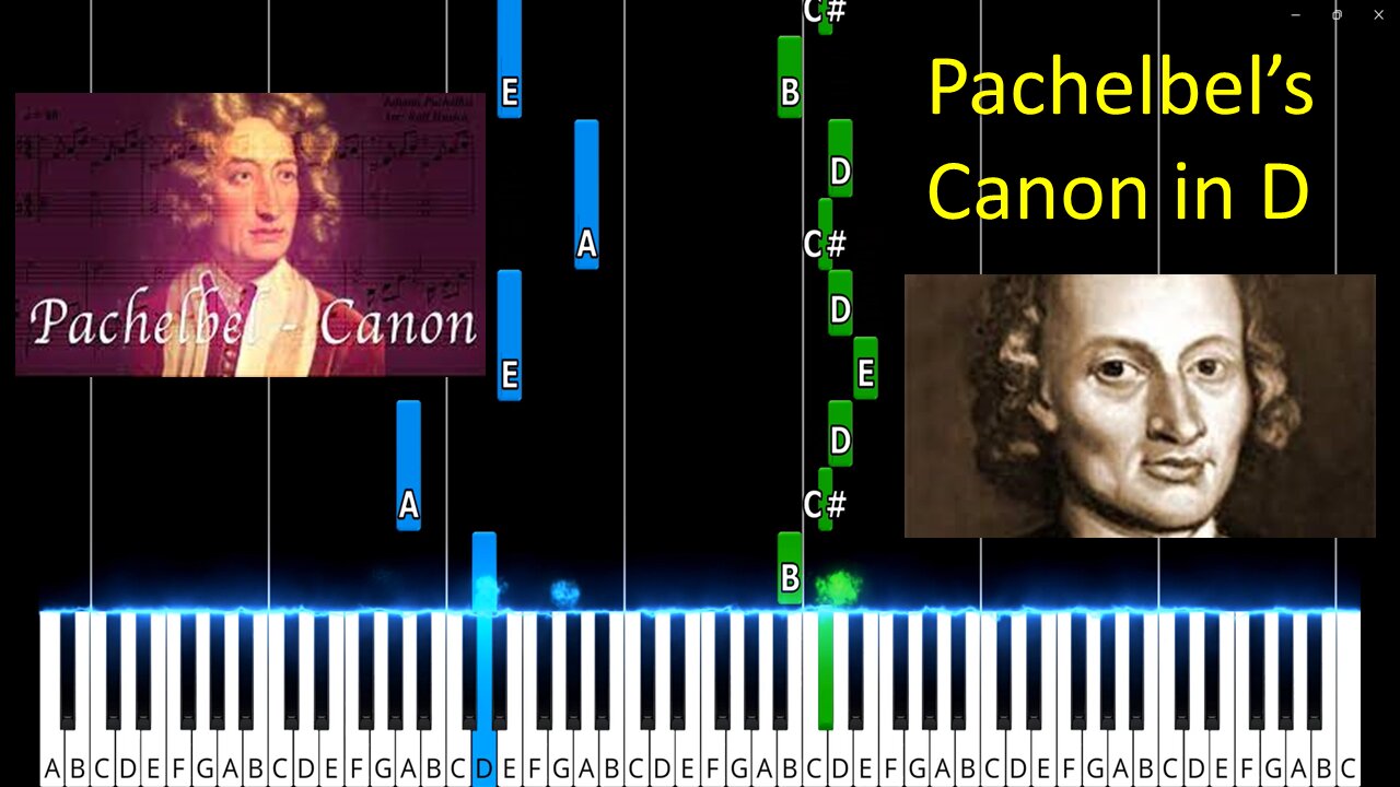 Pachelbel's Canon Piano Tutorial. D Major. Medium difficulty.