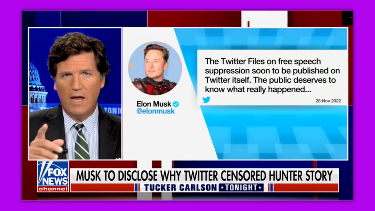 TUCKER REACTS TO @ELONMUSK VOWING TO RELEASE “TWITTER FILES ON FREE SPEECH SUPPRESSION”