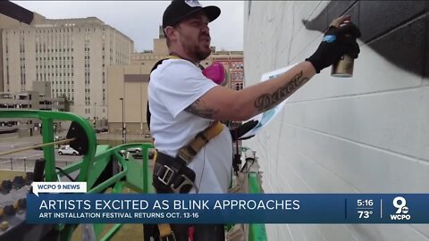 Artists putting final touches on Blink murals ahead of next week's event