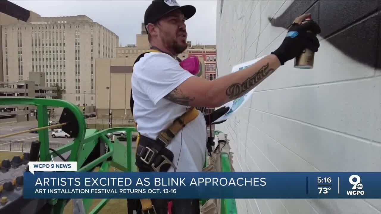 Artists putting final touches on Blink murals ahead of next week's event