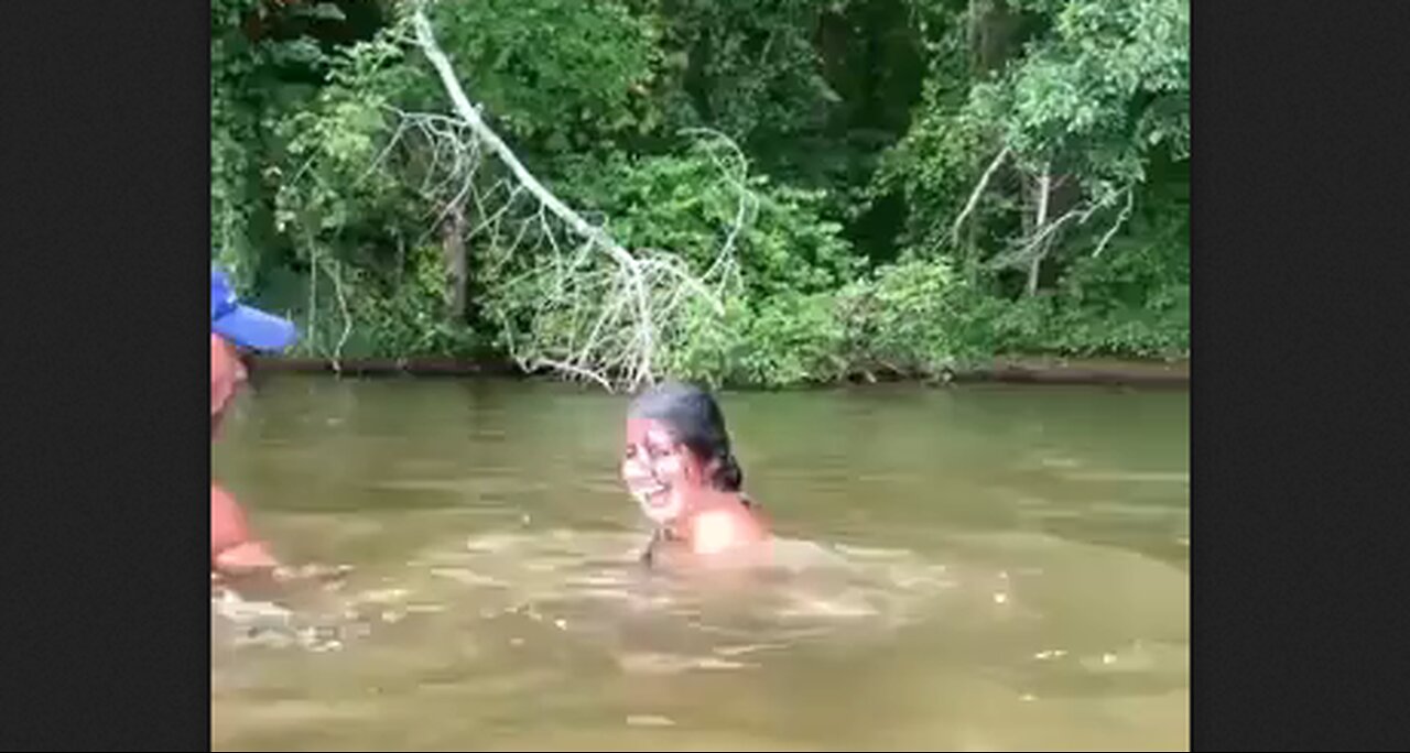 Woman Catches A Big Catfish With Her Hands