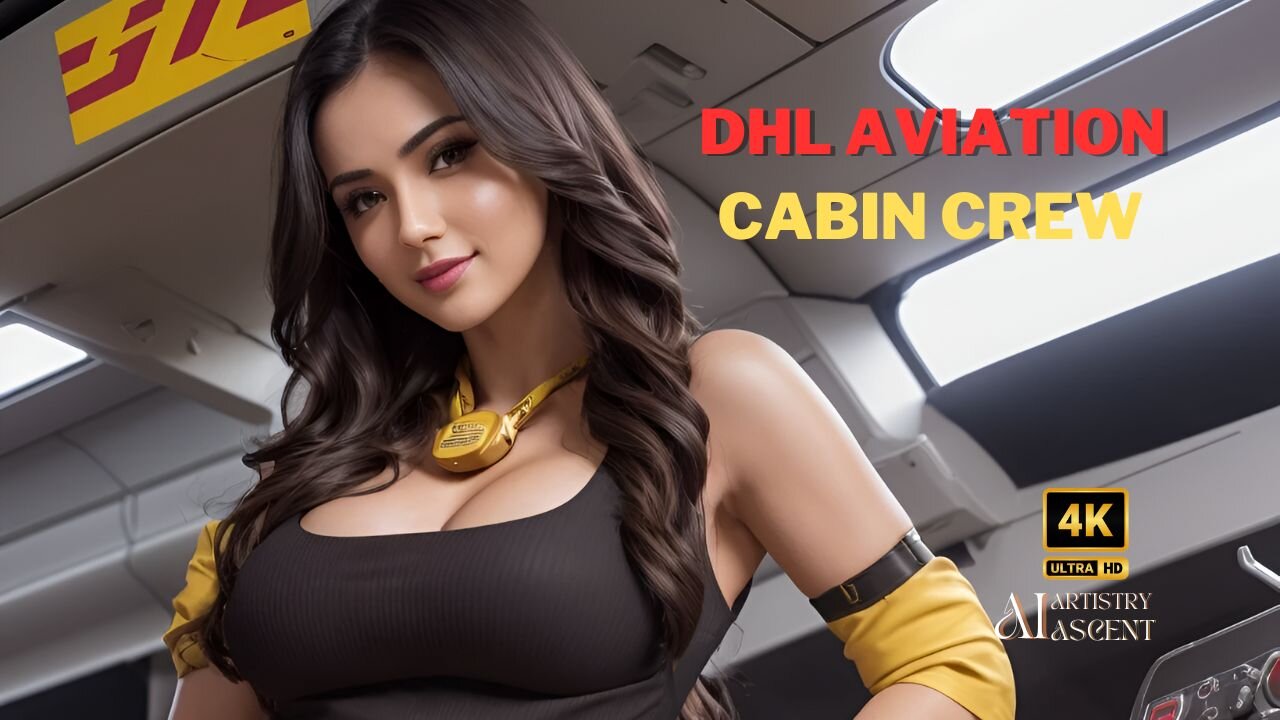 4K AI Artistry Lookbook Model l Ai Lookbook Girl l DHL Aviation | Cabin crew dress #aiartstyascent