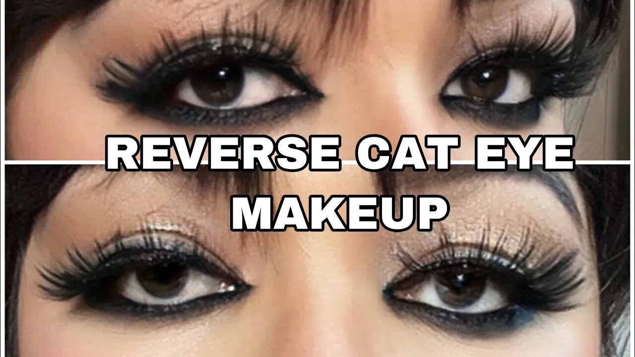 HOW TO DO VIRAL REVERSE CAT EYE MAKEUP || USING COMMON MAKEUP