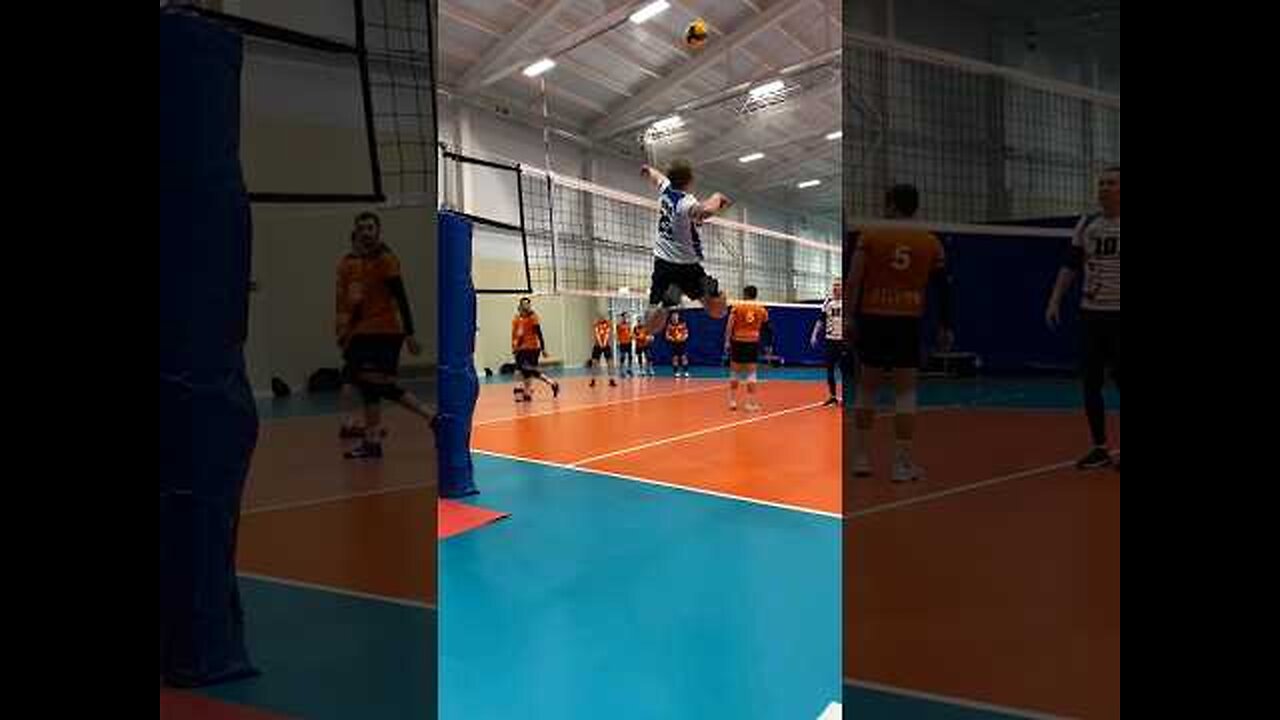 practicing volleyball strokes