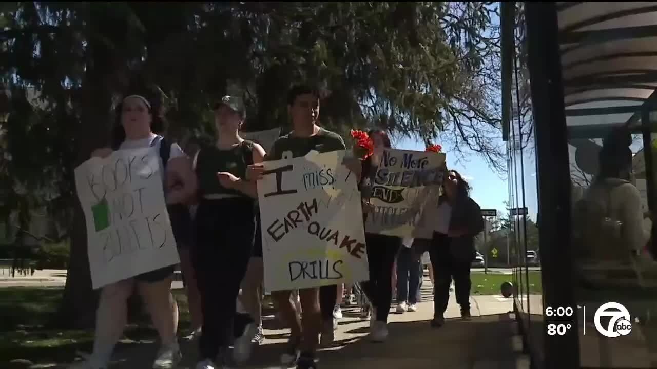 MSU students hold walkout, demand action to combat mass shootings