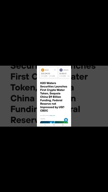H2O Waters Securities Launches First Crypto Water Token #cryptomash #cryptomashnews #cryptonews