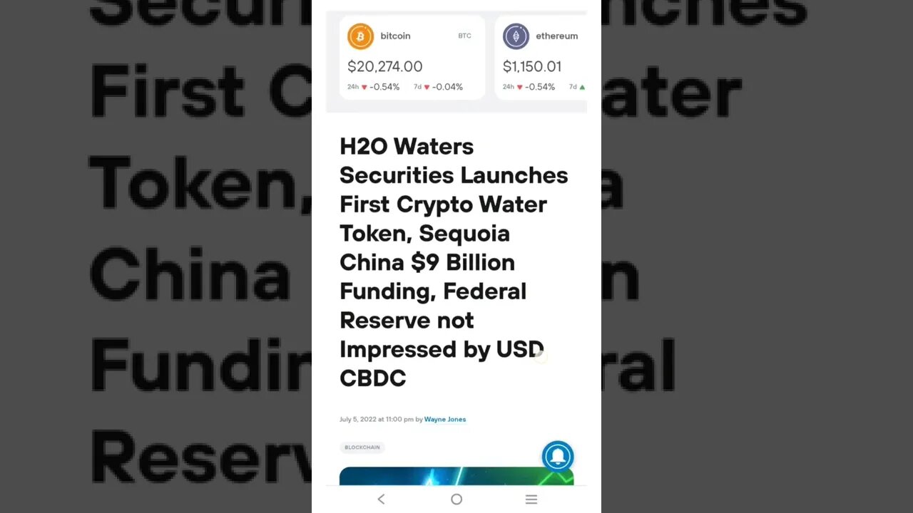 H2O Waters Securities Launches First Crypto Water Token #cryptomash #cryptomashnews #cryptonews