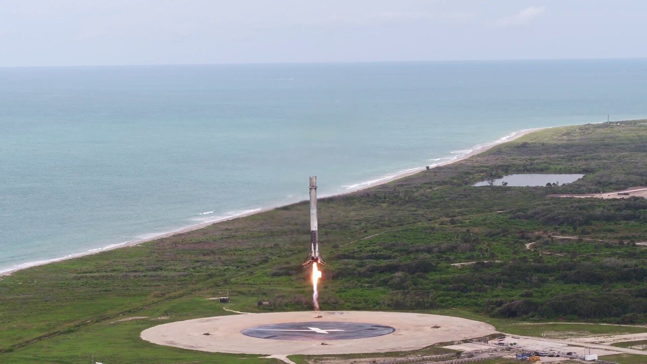 CRS-11 Aerial Landing Footage