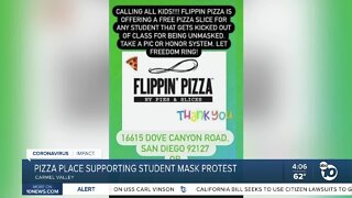 Pizza restaurant supporting students who protest masks in class