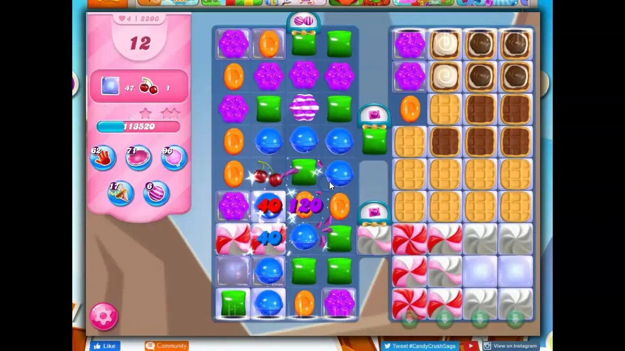 Candy Crush Level 2206 Talkthrough, 24 Moves 0 Boosters