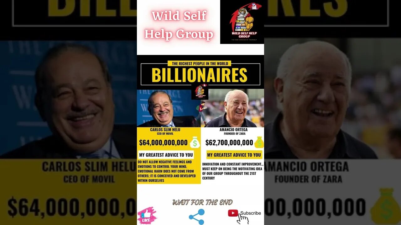 🔥Advice from Carlos Sim Helu and Amancio Ortega🔥#shorts🔥#wildselfhelpgroup🔥14 April 2022🔥