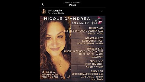 NICOLE D’ANDREA VOCALIST & Proud Bob Squad Member! #Vocalist #StevieTomatos #Naples #BobSquad #4K