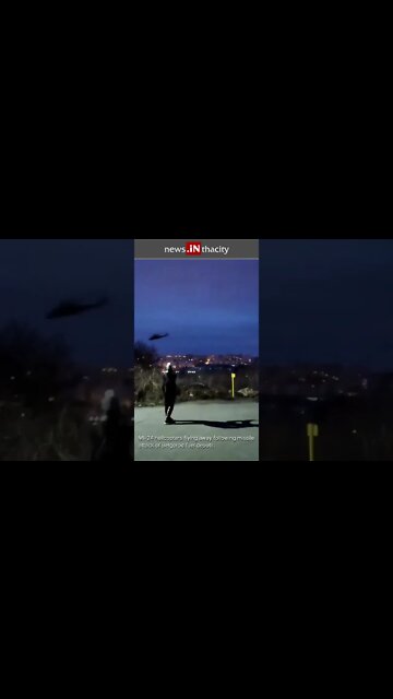MI-24 Helicopters Fly Away After Missile Attack of Belgorod Fuel Depots #shorts