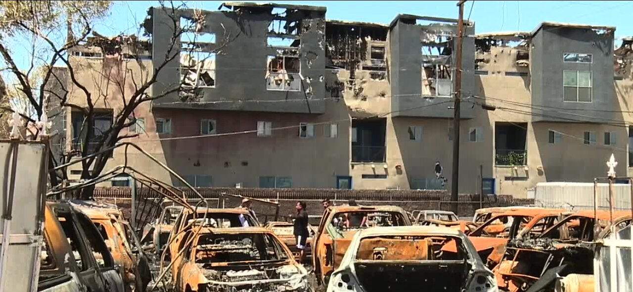Massive Las Vegas Downtown fire forces woman to search for new home