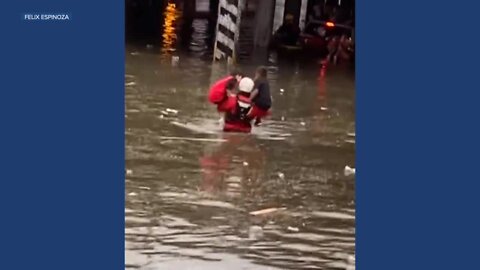 Eyewitness video shows children rescued during Denver flooding