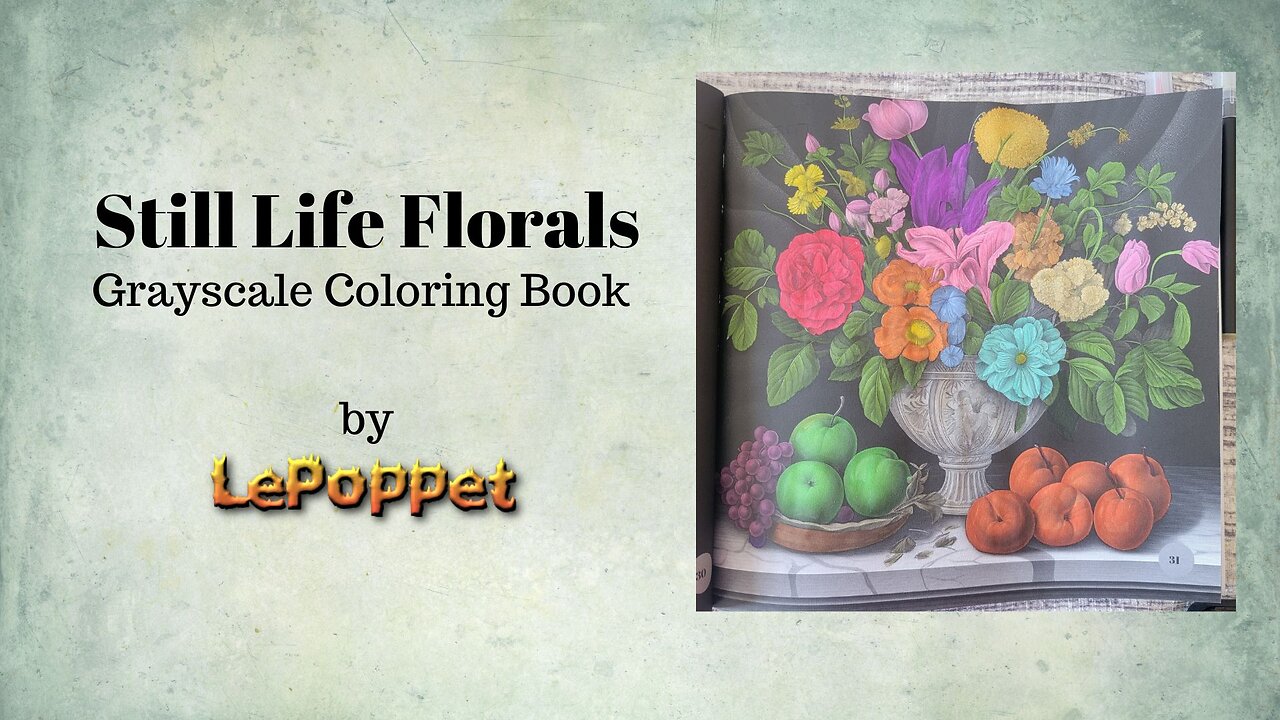 Still Life Florals Grayscale Coloring Book