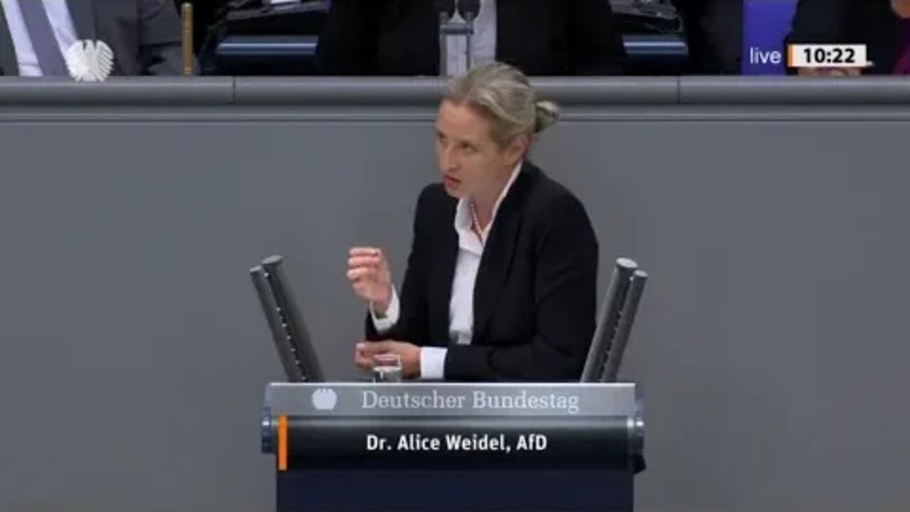 Frau Weidel rechnet mit der Ampel und der CDU ab!