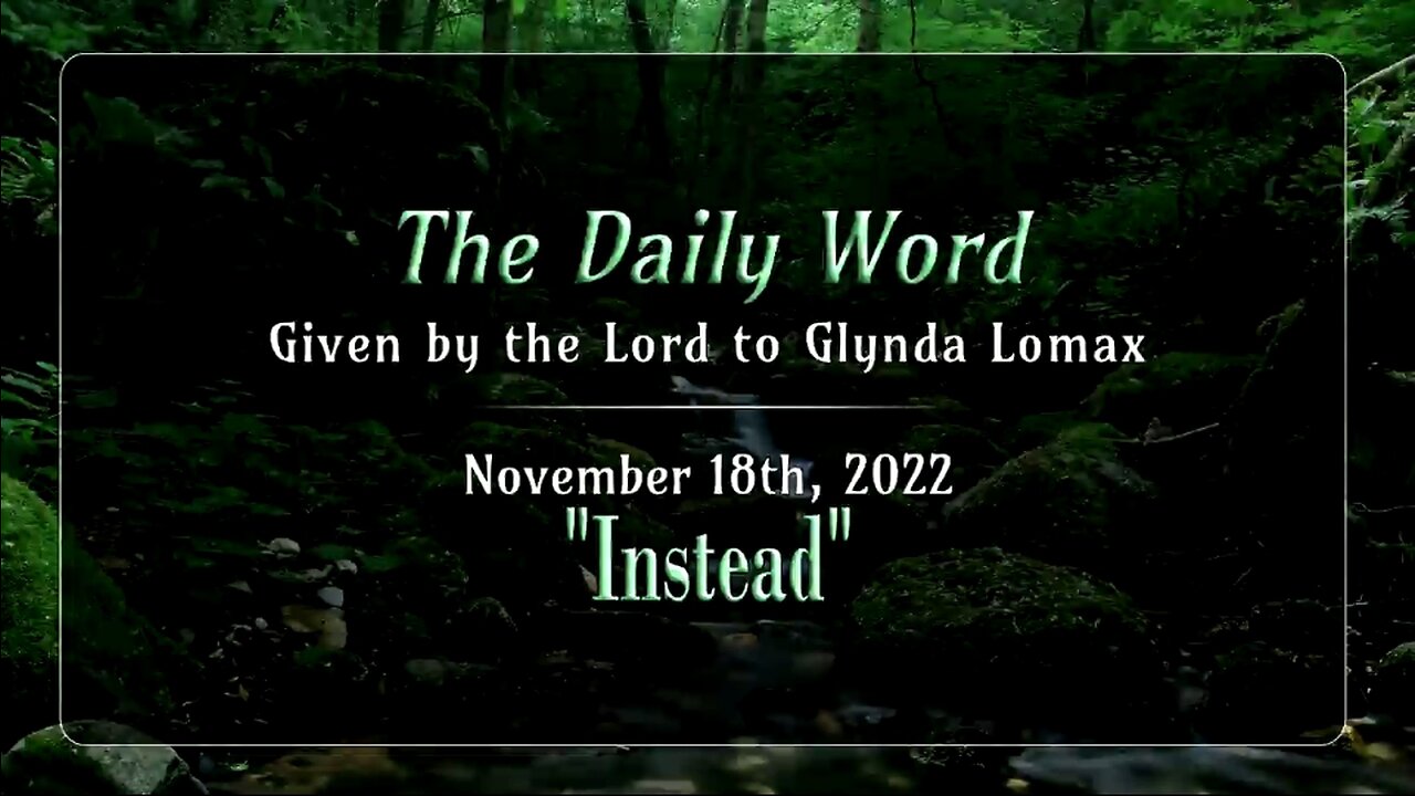 Daily Word * 11.18.2022 * Instead