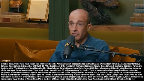 Yuval Noah Harari | "You Have Human Bankers. Now What Happens Today, AIs Are Taking Over the Financial System & They Can Be On All the Time. They Don't Care If Its Christmas. The AIs Are Winning." - 10/30/2024