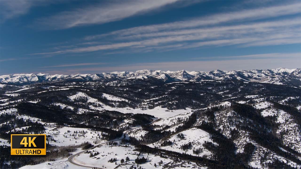 Ambient Relaxing Music with Beautiful Snow Capped Mountains at Bear Lake