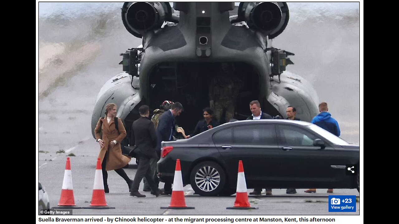 When do Politicians travel by chinook? In war zones? England is under attack.