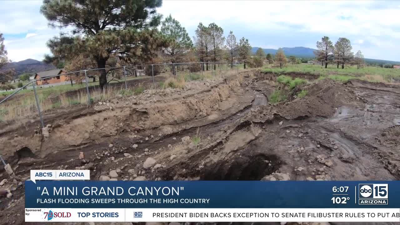 Family watches flood path create 'own Grand Canyon' near Flagstaff