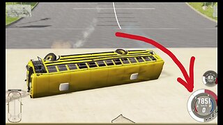 BUS crash 💥🚌 Bus jumps off a giant ramp at high speed #20 BeamNG drive